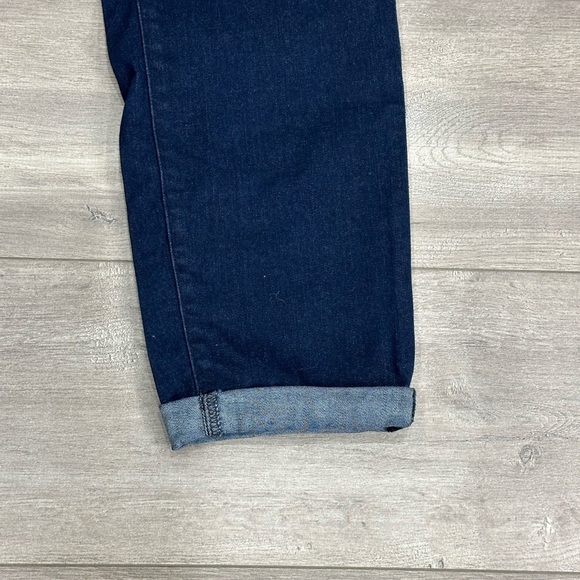 Ladies Nine West 14 Large Crop Ankle Rolled Hem Jeans Skinny Dark Wash Navy Blue - Picture 7 of 10